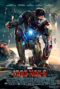 As far as legit posters for the movie, I think I like this one the best. Robert Downey Jr.'s expression certainly shows Tony's inner turmoil, and his anger and all that stuff. Plus his wrecked house is in the background. That's cool. And, oh, the suits! I'm really liking the multiple-suits theme going on in the posters.